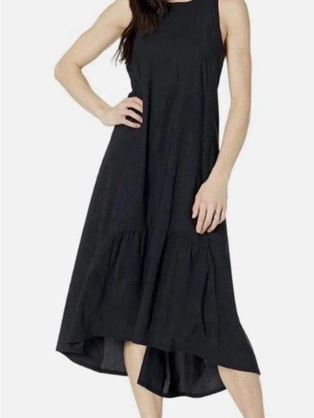 Sweaty Betty Black Explorer Ace Scoop Neck Sleeveless Midi Dress Size M